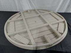 Plastic Round Patio Table – Sand 47.5" Dia. MISSING LEGS