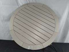 Plastic Round Patio Table – Sand 47.5" Dia. MISSING LEGS