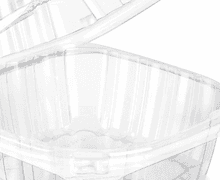 50 Pack 4 x 4 Inch Clamshell Takeout Clear Hinged Plastic Containers