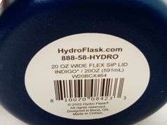 Hydro Flask, Wide Mouth Insulated Water Bottle With Flex Cap, Indigo, 20 Oz