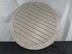 Plastic Round Patio Table – Sand 47.5" Dia. MISSING LEGS