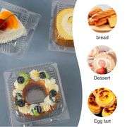 50 Pack 4 x 4 Inch Clamshell Takeout Clear Hinged Plastic Containers