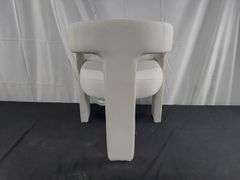 Modern Barrel Dining Chair, Upholstered Open Back Accent Seat, Beige