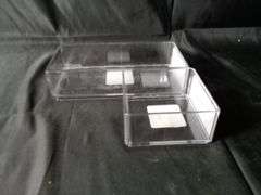 Assortment of 2 Brightroom Clear Plastic Stackable Trays
