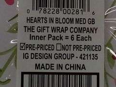 Hearts In Bloom Gift Bag, 6 Pack