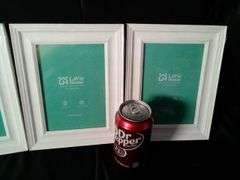 LaVie Home, Picture Frames, Distressed White Wood Grain, 5" x 7", Set Of 3