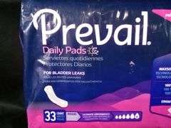 Prevail Daily Pads for Bladder Leaks Ultimate Absorbency – Regular 33 Count