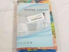 Ocean Shower Curtain Tropical Coral Fish And Sailboat Design, 70" x 70"