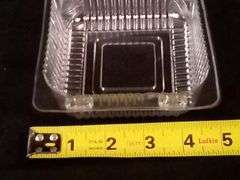 50 Pack 4 x 4 Inch Clamshell Takeout Clear Hinged Plastic Containers