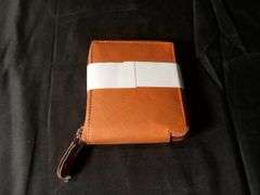 Billfold Natural Cow Hide Genuine Leather Card Holder Zipper Wallet