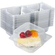 50 Pack 4 x 4 Inch Clamshell Takeout Clear Hinged Plastic Containers