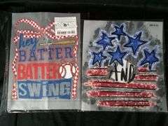 Assortment of 5 Patriotic Decals Heat Transfers for T-Shirt & Fabrics