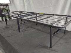 Foldable Metal Platform Bed Frame – Black 6'1"