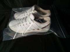 K-Swiss, Ramli Court Women's Leather Iridescent Athletic Sneakers, White, Size 7