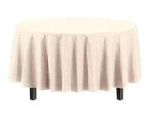 Premium Plastic Tablecloth 84" Round Plastic Table Cover – Ivory 6 Count