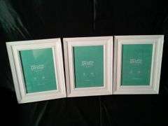 LaVie Home, Picture Frames, Distressed White Wood Grain, 5" x 7", Set Of 3
