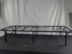 Foldable Metal Platform Bed Frame – Black 6'1"