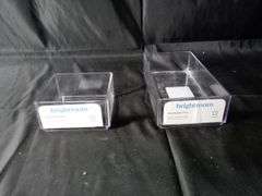 Assortment of 2 Brightroom Clear Plastic Stackable Trays