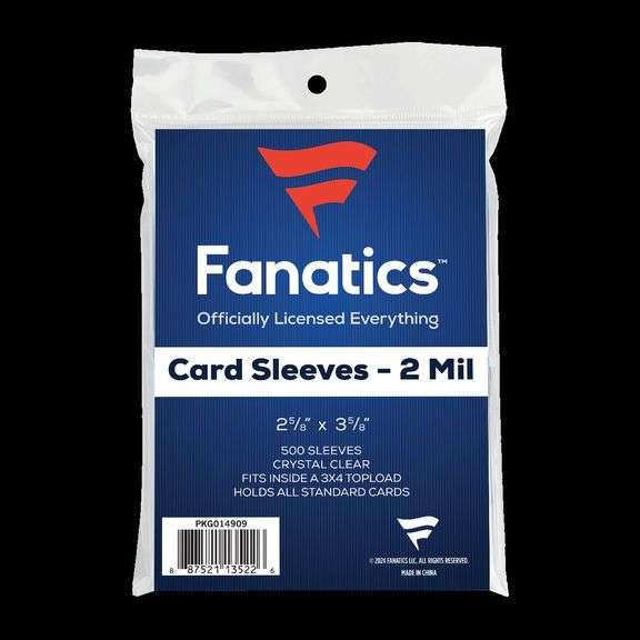 Topps, Fanatics Soft Card Sleeves, Clear, 500 Pack