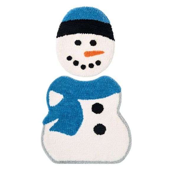 Holiday Living, Contour Snowman Bath Rug & Lid Cover Set, 2 Piece