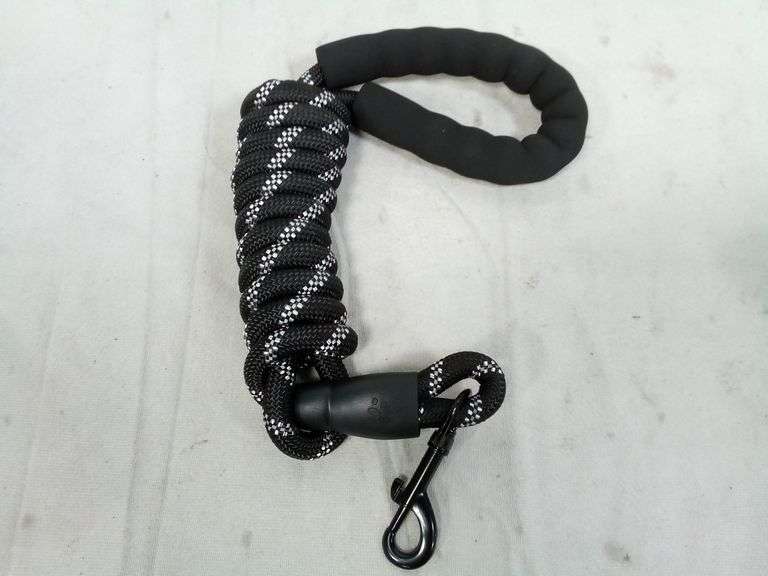 Rope Dog Leash, Padded Handle, Black, 6.5 Ft