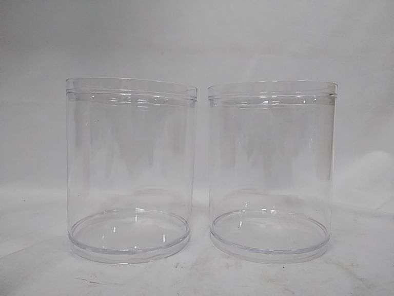 Shopstori Transparent Round Plastic Containers with Lid – 2 Count