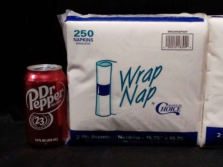 Lot Of 2 Choice, Wrap Nap 2 Ply Premium Napkins, White, 15.75"x15.75", 250 Count