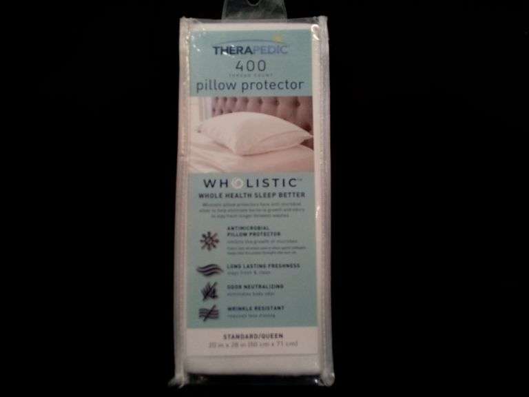 Therapedic, Wholistic 400TC Antimicrobial Pillow Protector, 20" x 28"