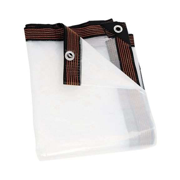 Waterproof Clear Tarp With Grommets, Transparent Outdoor Cover