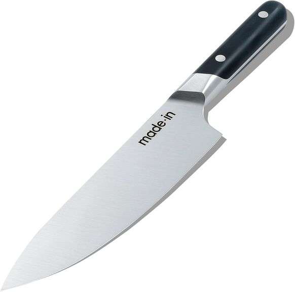 Made In Chef Knife with Truffle Black Handle – Black/Silver 8"