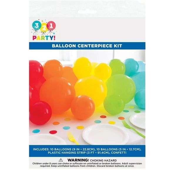 Lot of 6 321 Party! Balloon Centerpiece Kit