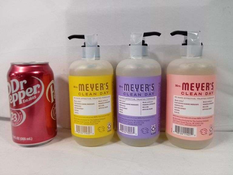Assortment of 3 Mrs. Meyers Clean Day Liquid Hand Soaps