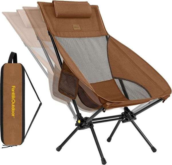 Fanttik Outdoor Zeta L8 Max Rocklean Camping Chair with Storage Bag – Brown