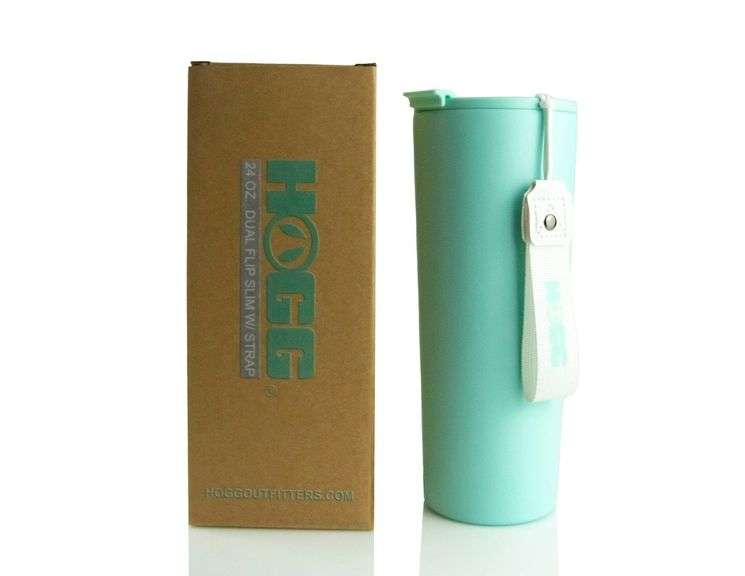 Hogg, Dual Flip Slim Bottle With Strap, Green, 24 Oz