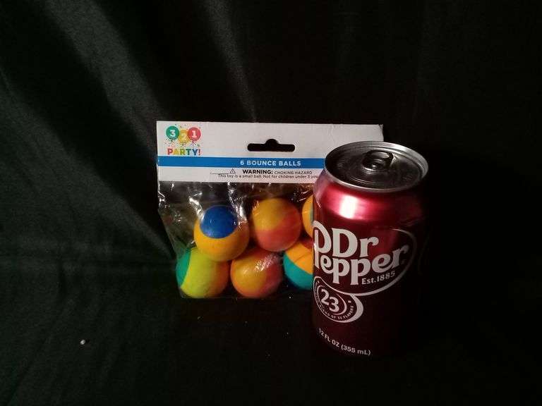 Lot of 6 321 Party! Striped Colorful Bounce Balls – 6 Piece each