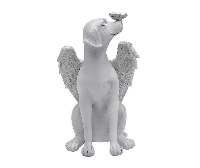 Dog Angel with Wings Pet Memorial Grave Marker Tribute Statue