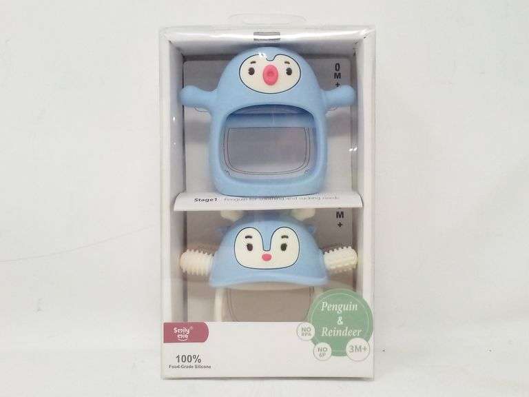 Smily Mia, 2 In 1 Baby Teething Toy Set, Reindeer & Penguin