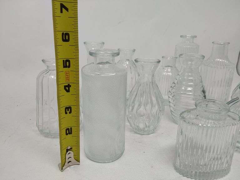 Set of 24- Decorative Glass Flower Vases -6" Height