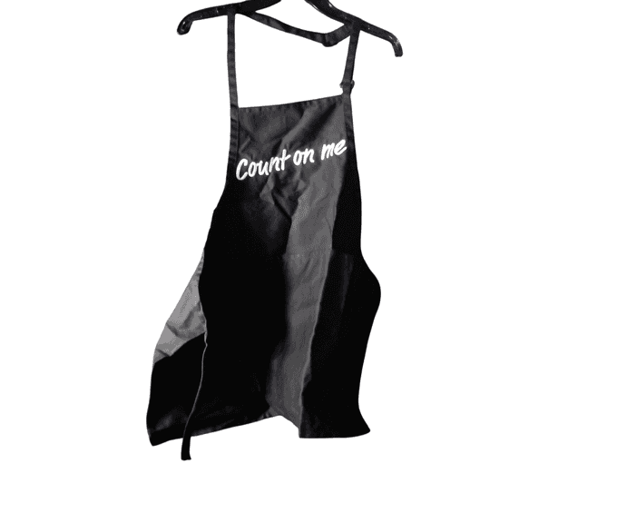 Image Solutions "Count on me" Kitchen Apron – Black Size: L
