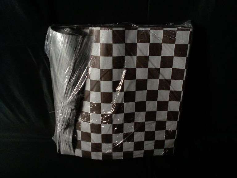Pack of Brown & White Checkered Pattern Tissue Paper