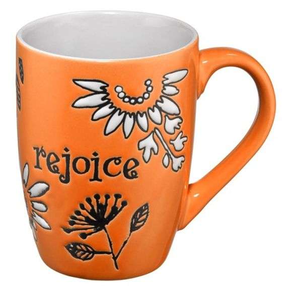 Christian Art Gifts, Floral Rejoice Coffee Mug