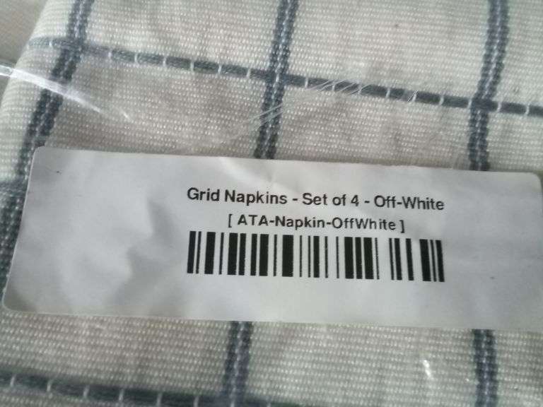 Grid Napkins, Off-White, Set Of 4