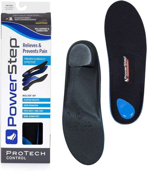 PowerStep ProTech Control Full Length Orthotics Insoles – Size: A 1-Pair