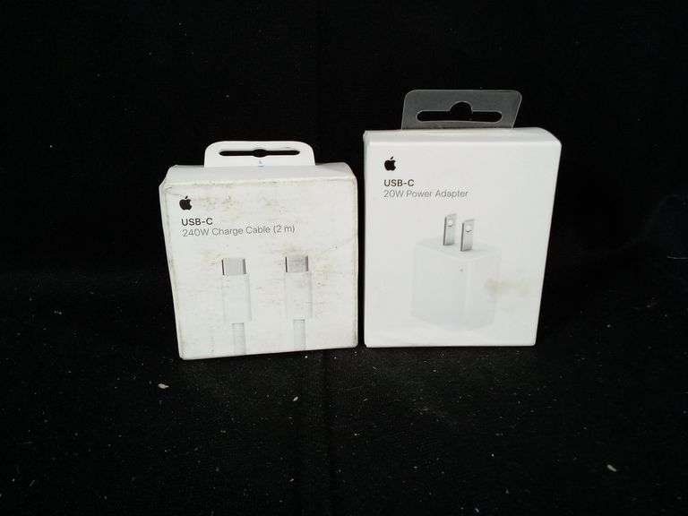 Assortment of 2 Apple USB-C 20W Power Adaptor & USB-C 240W Charge Cable (2 m)