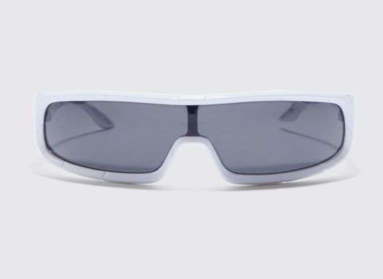 Mens Wrap Racer Sunglasses - White