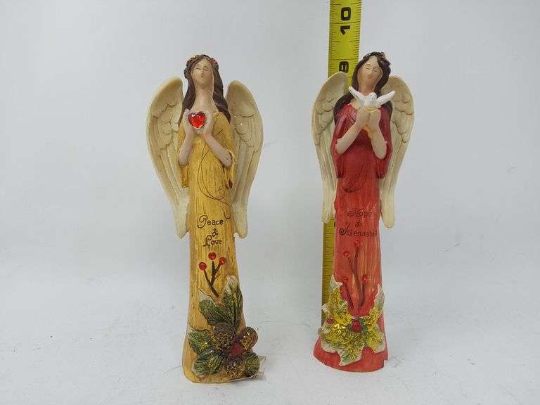 Assortment of 2 Vintage Christmas Angel Figurines
