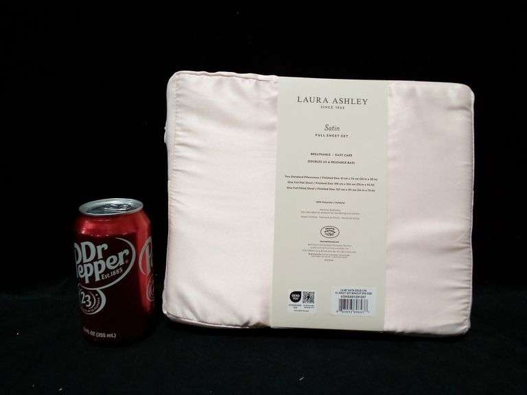 Laura Ashley, Satin Full Sheet Set, White