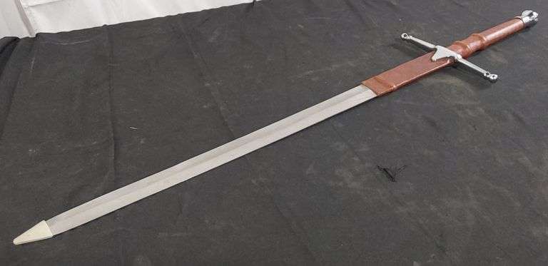 Stainless Steel Sword With Leather Sheath, 40"