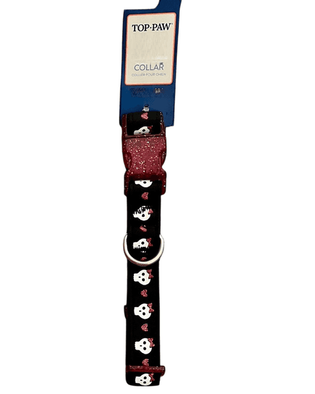 Top-Paw Nylon Collar – Black/Purple 8" - 12" X-Small