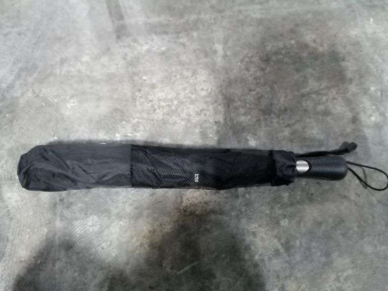 Totes Eco-Friendly Recycled Fabric Auto Open/Close Umbrella – Black